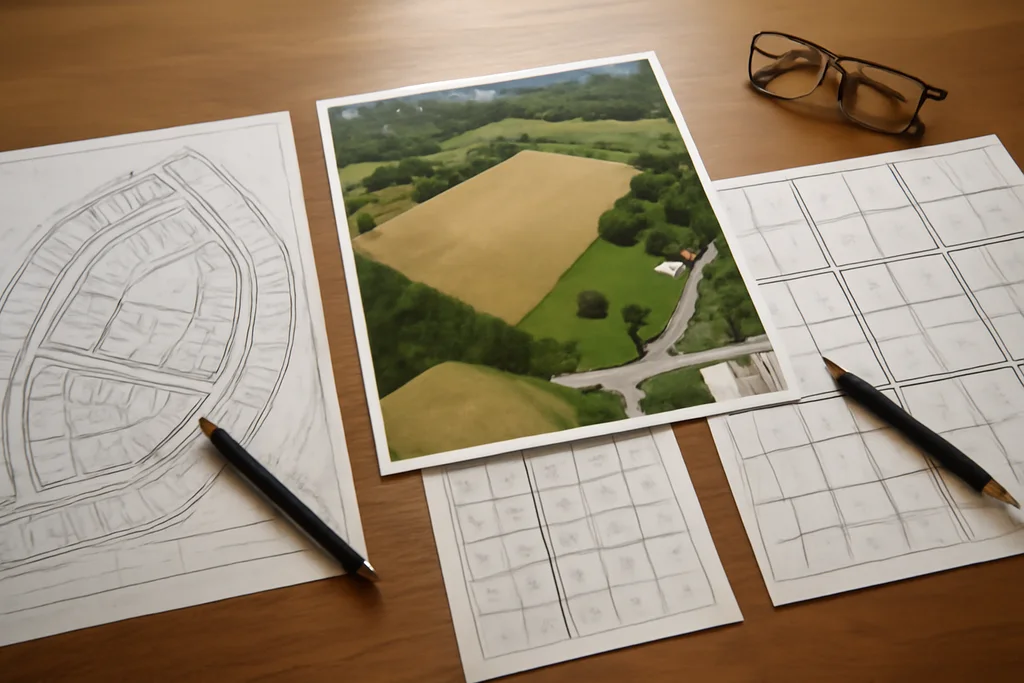 Site plan and parcel map for a Wisconsin land development review